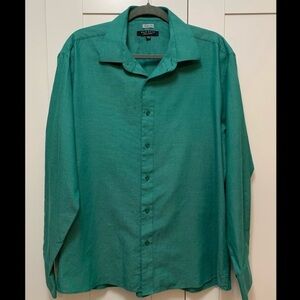Men’s Marquis Signature Green Button Down Shirt Size 17 1/2 (XL) 35-36